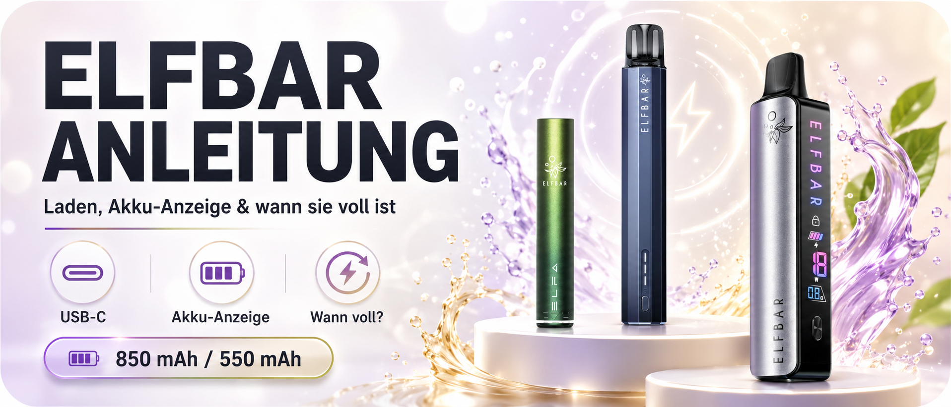 wie lange braucht elfbar zum aufladen ELFA laden: Ladezeit & Akku-Anzeige Flavour-Mad Blue elfbar neu Flavor:Watermelon - 0 mg Elfbar Aufladbar | Elf