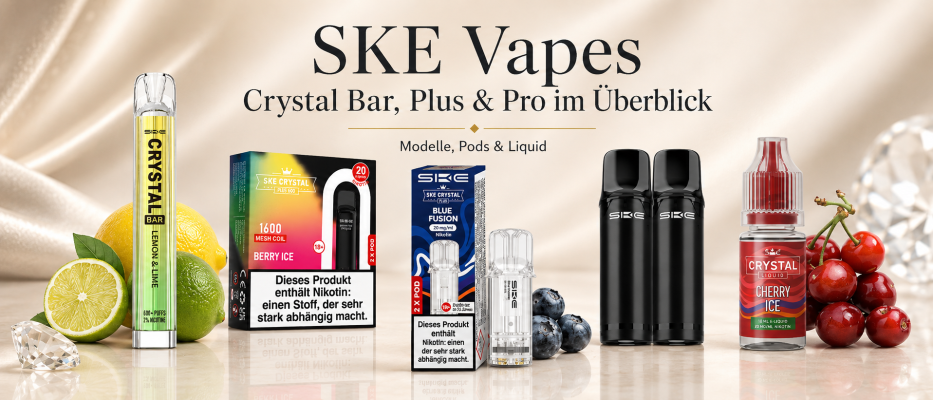 SKE Vapes: Crystal Bar, Plus &amp;amp; Pro im Überblick - SKE Crystal Vapes: Bar, Plus, Pro 800 &amp;amp; Liquid | NargileShop