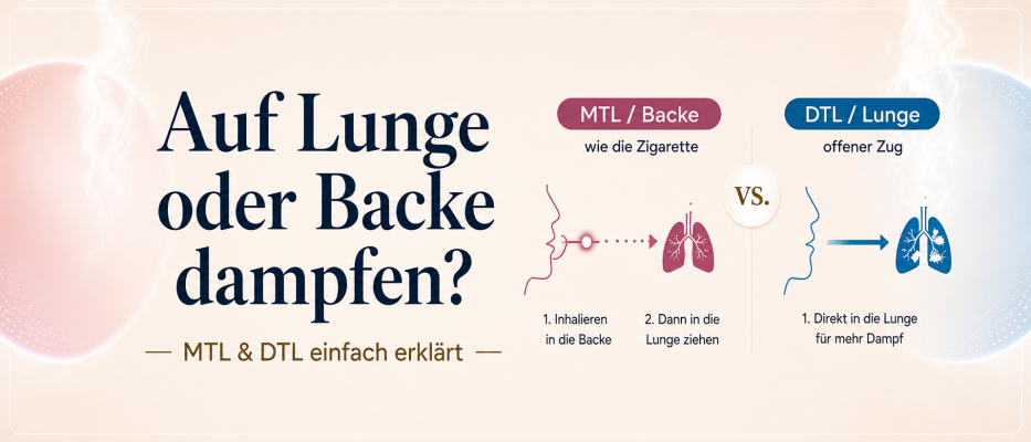Auf Lunge oder Backe dampfen: MTL &amp; DTL einfach erklärt