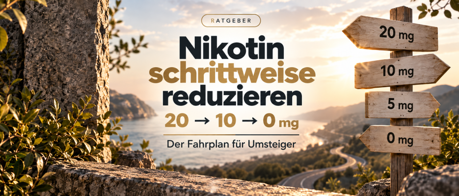 Nikotin schrittweise reduzieren: 20 → 10 → 0 mg – der Fahrplan für Umsteiger
