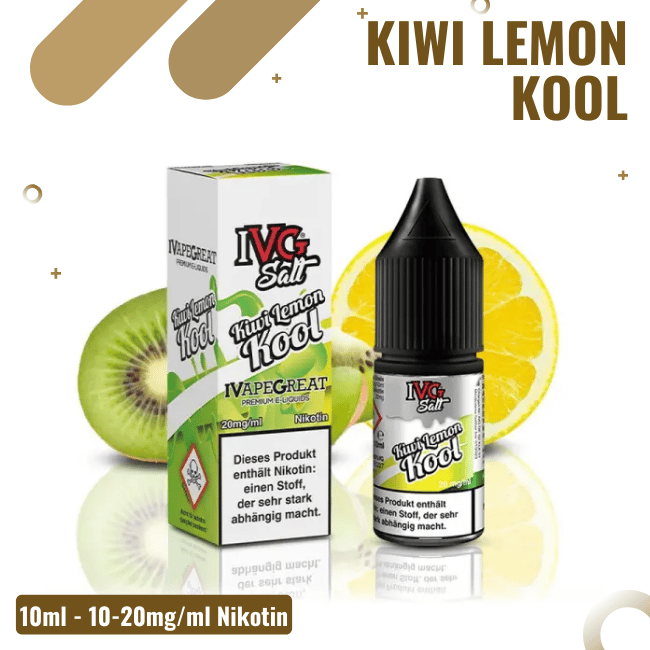 IVG Salt 10ml - Kiwi Lemon Kool - 10mg/ml