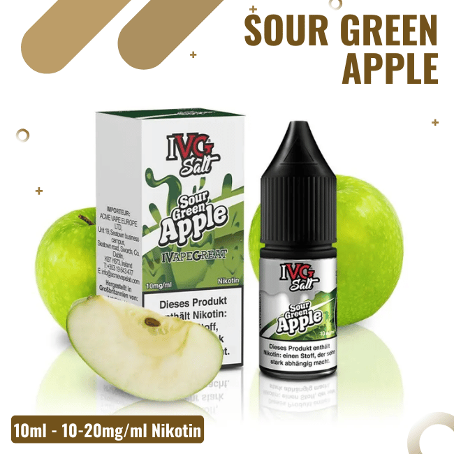 IVG Salt 10ml - Sour Green Apple - 20mg/ml