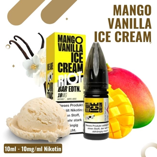 Riot Salt BAR EDTN 10ml - Mango Vanille Ice Cream - 10mg Nikotin