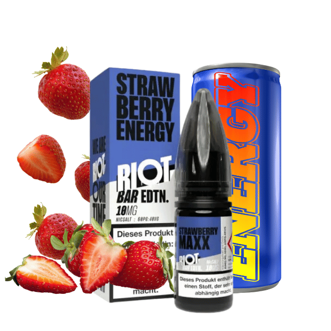 Riot Salt BAR EDTN 10ml - Strawberry MAXX Energy - 20mg Nikotin