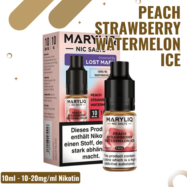 Maryliq Lost Mary 10ml - 20mg Nikotin Peach Strawberry...