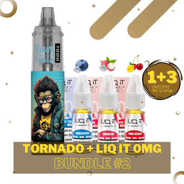 Randm Tornado Vape 7000 - LIQ IT 0mg/ml - Nikotinfreies Liquid Bundle #2
