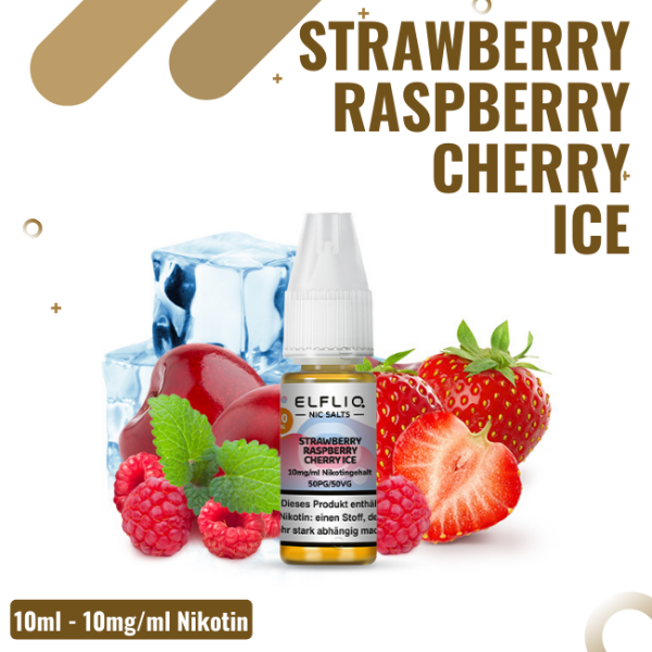 Elf Bar Elfliq 10ml - Strawberry Raspberry Cherry Ice -...