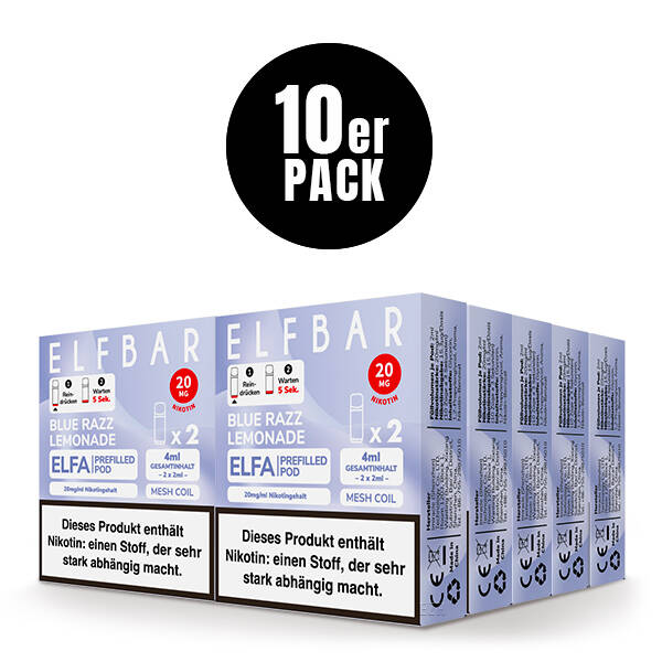 10er Pack Elf Bar ELFA Pods - Blue Razz Lemonade