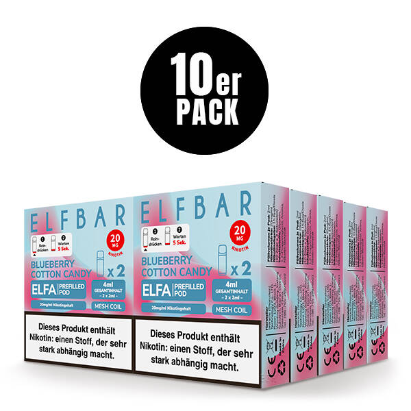 10er Pack Elf Bar ELFA Pods - Blueberry Cotton Candy