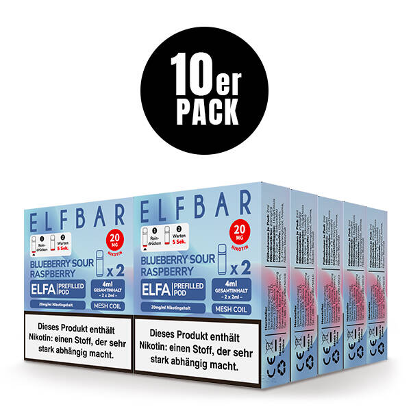 10er Pack Elf Bar ELFA Pods - Blueberry Sour Raspberry