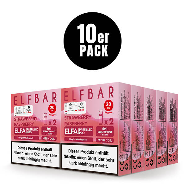 10er Pack Elf Bar ELFA Pods - Strawberry Raspberry