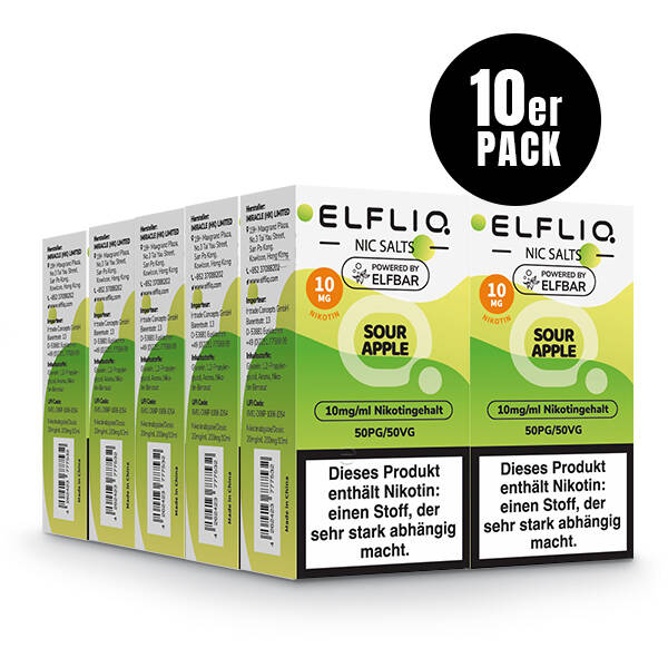 10er Pack Elf Bar Elfliq - 10mg/ml - Sour Apple