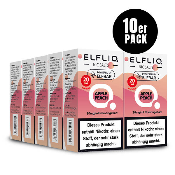 10er Pack Elf Bar Elfliq - 20mg/ml - Apple Peach