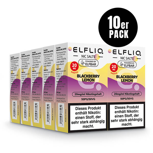 10er Pack Elf Bar Elfliq - 20mg/ml - Blackberry Lemon