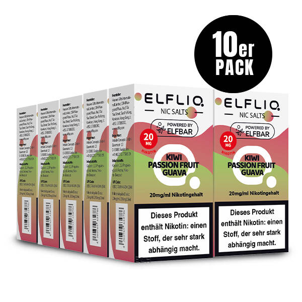 10er Pack Elf Bar Elfliq - 20mg/ml - Kiwi Passion Fruit Guava
