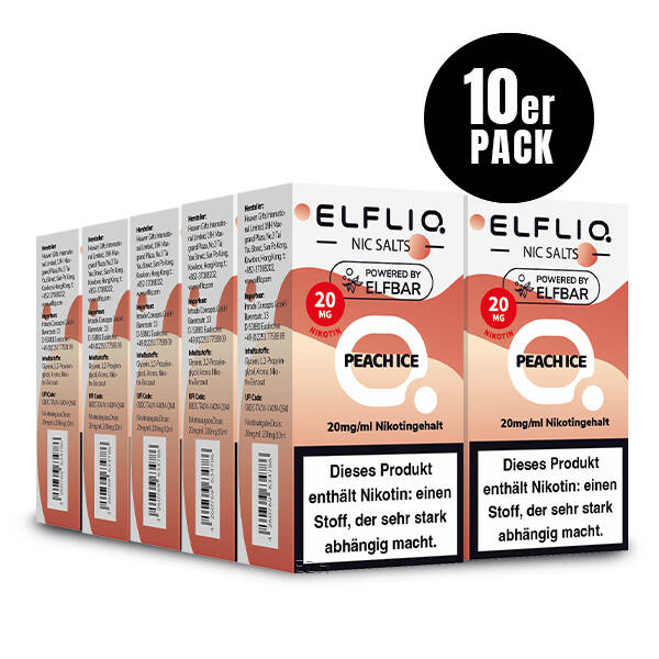 10er Pack Elf Bar Elfliq - 20mg/ml - Peach Ice