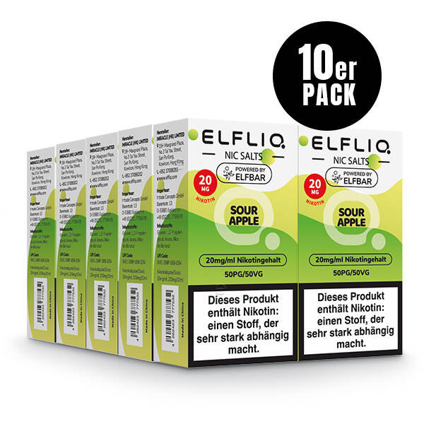 10er Pack Elf Bar Elfliq - 20mg/ml - Sour Apple