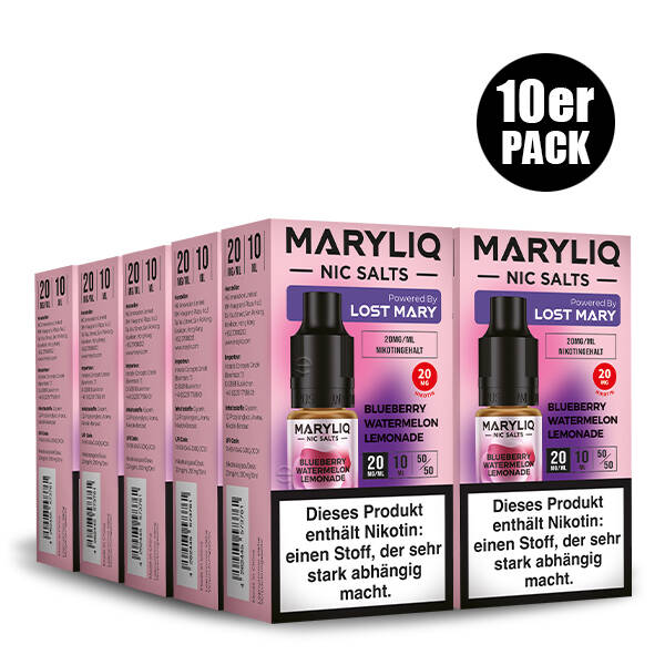 10er Pack Maryliq Lost Mary - 20mg/ml Blueberry Watermelon Lemonade