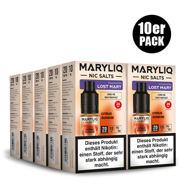 10er Pack Maryliq Lost Mary - 20mg/ml Citrus Sunrise