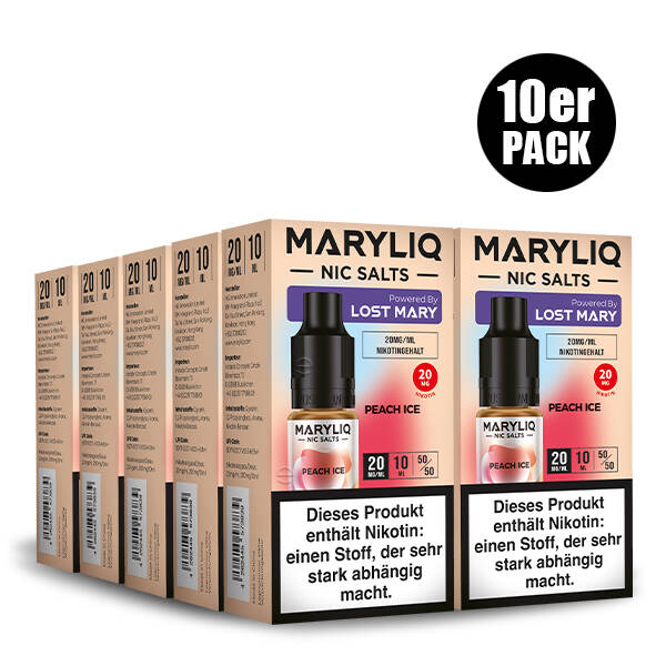 10er Pack Maryliq Lost Mary - 20mg/ml Peach Ice