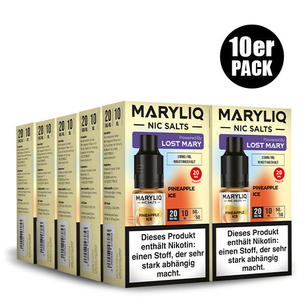 10er Pack Maryliq Lost Mary - 20mg/ml Pineapple Ice