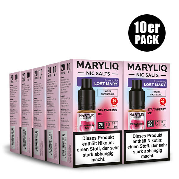 10er Pack Maryliq Lost Mary - 20mg/ml Strawberry Ice