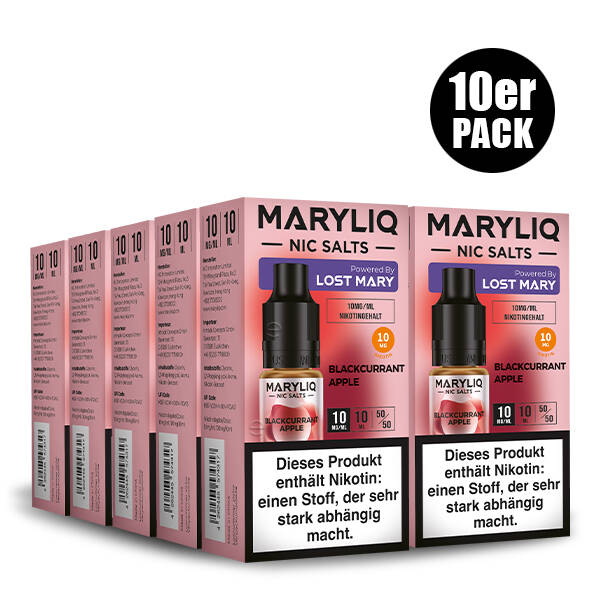10er Pack Maryliq Lost Mary - 10mg/ml Blackcurrant Apple