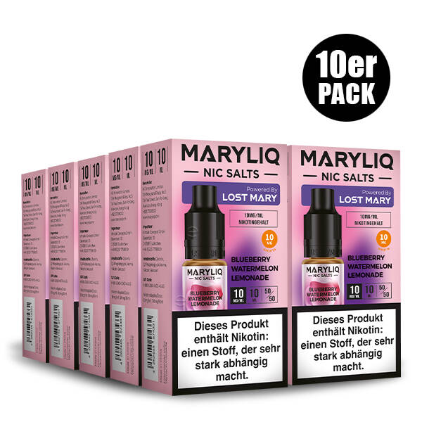 10er Pack Maryliq Lost Mary - 10mg/ml Blueberry Watermelon Lemonade