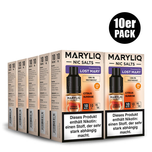 10er Pack Maryliq Lost Mary - 10mg/ml Citrus Sunrise