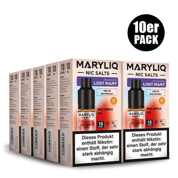 10er Pack Maryliq Lost Mary - 10mg/ml Red Apple Ice