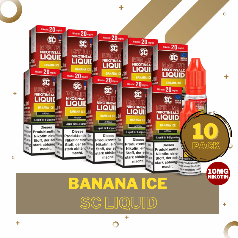 10er Pack SC Liquid Red Line - Banana Ice - 10mg/ml