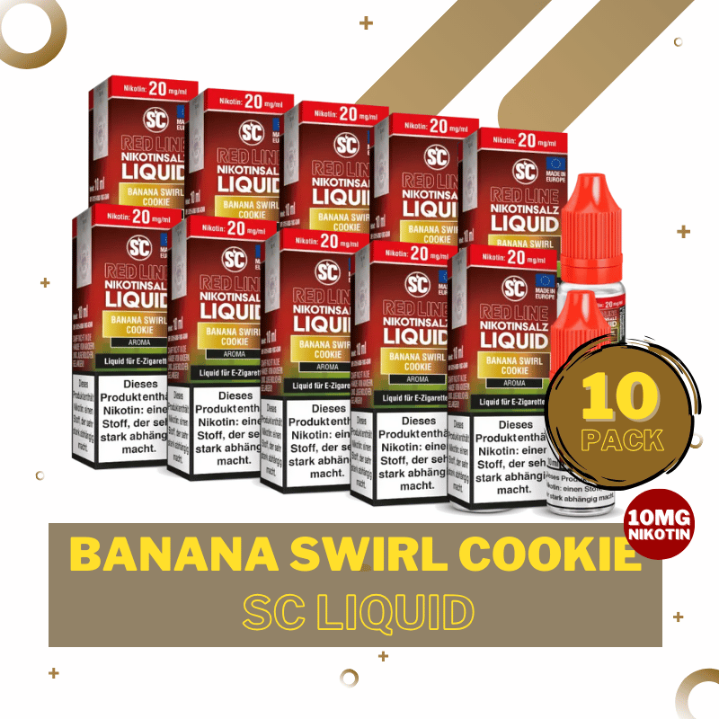10er Pack SC Liquid Red Line - Banana Swirl Cookie - 10mg/ml