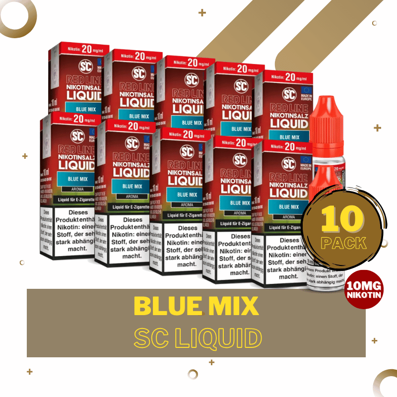 10er Pack SC Liquid Red Line - Blue Mix - 10mg/ml