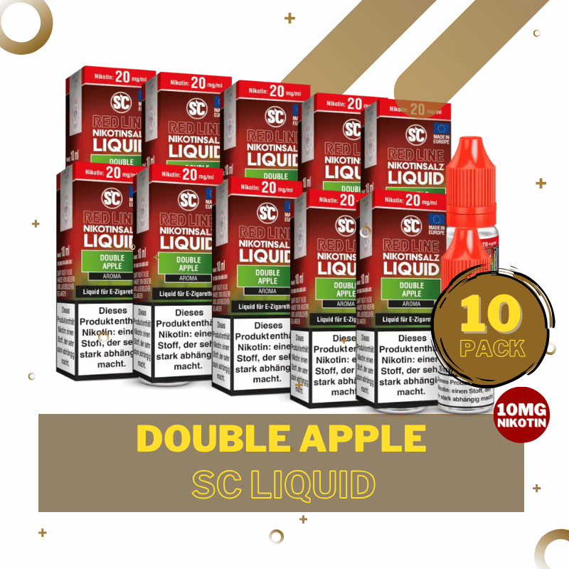 10er Pack SC Liquid Red Line - Double Apple - 10mg/ml