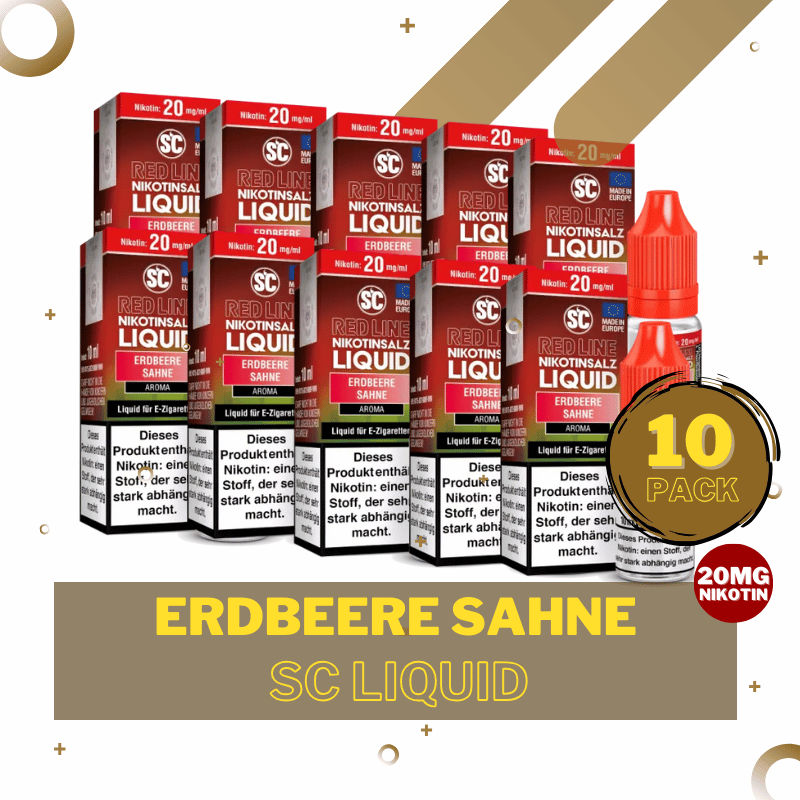 10er Pack SC Liquid - 20mg/ml Erdbeere Sahne