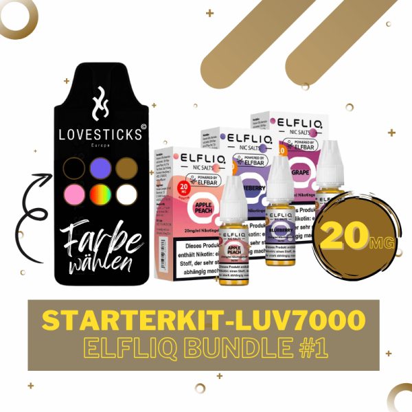 Starterkit LUV7000 Vape - Elfliq 20mg/ml - Liquid Bundle #1