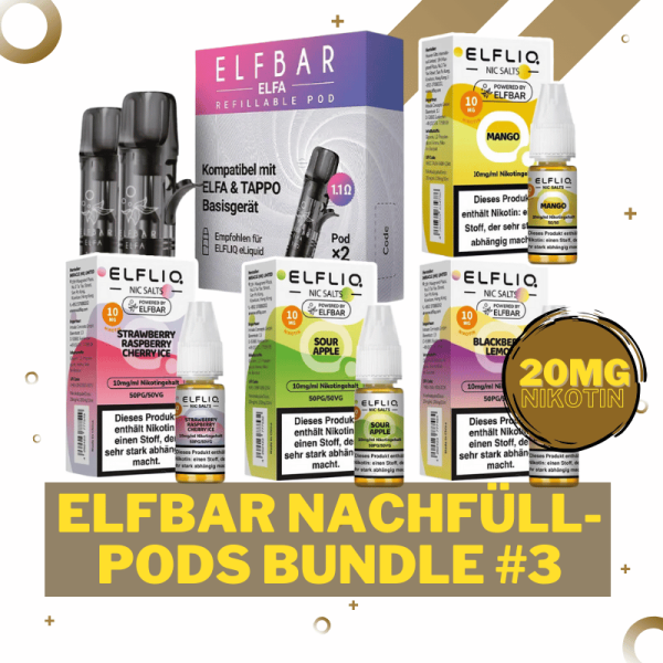 Elfliq Elfa Refillable Bundle - 20mg/ml - Liquid Bundle #3