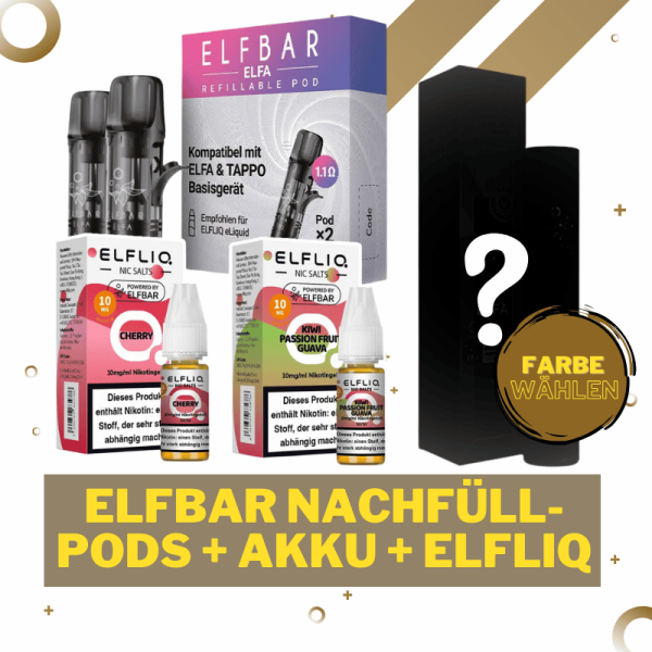 Elfliq Elfa Refillable Akku + 2 Liquids - 10mg/ml -...