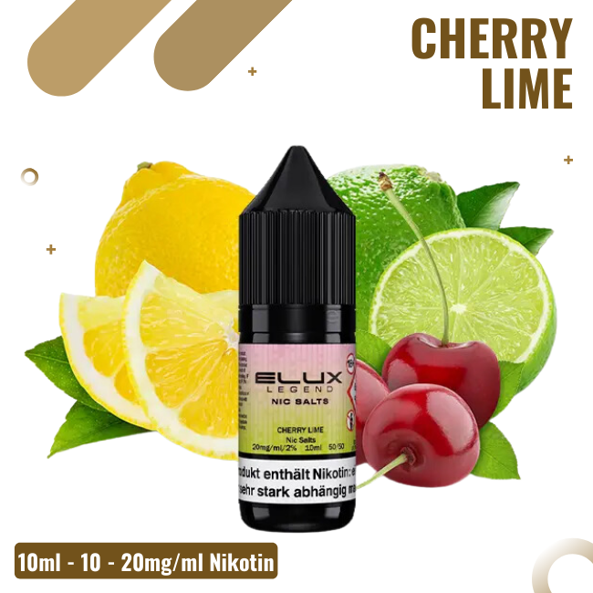 Elux Nikotinsalz Liquid 10ml - Cherry Lime - 10mg Nikotin