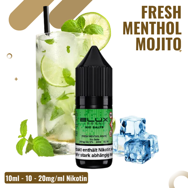 Elux Nikotinsalz Liquid 10ml - Fresh Menthol Mojito - 10mg Nikotin