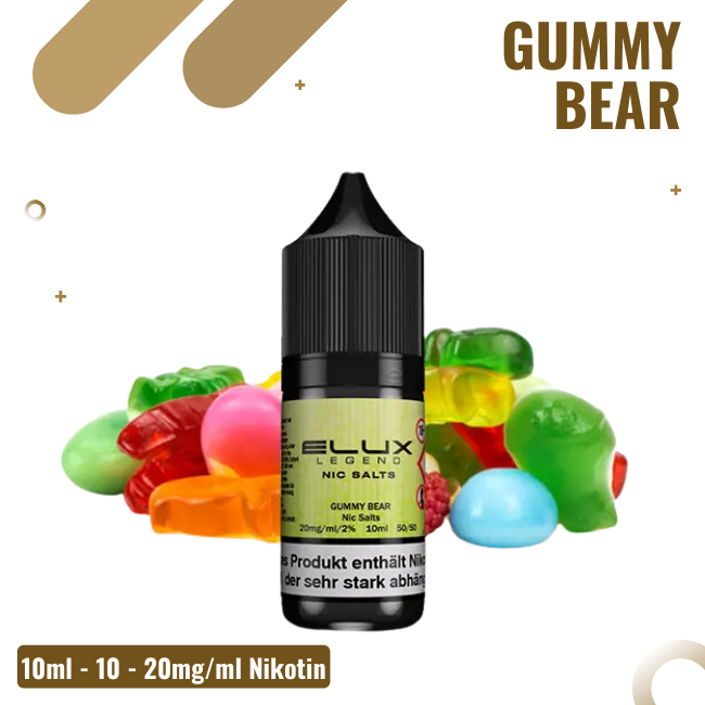 Elux Nikotinsalz Liquid 10ml - Gummy Bear - 10mg Nikotin