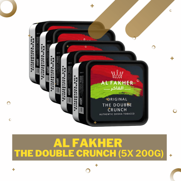 Al Fakher Tobacco 1kg - The Double Crunch - 5x 200g