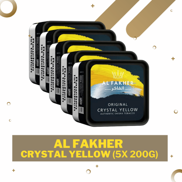 Al Fakher Tobacco 1kg - Crystal Yellow - 5x 200g