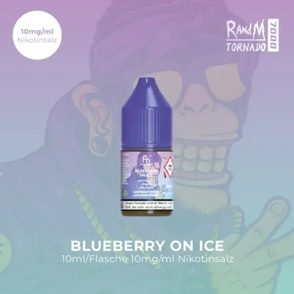 RandM Tornado Nicsalt Liquid 10ml - 10mg/ml Nikotin - Bluberry Ice