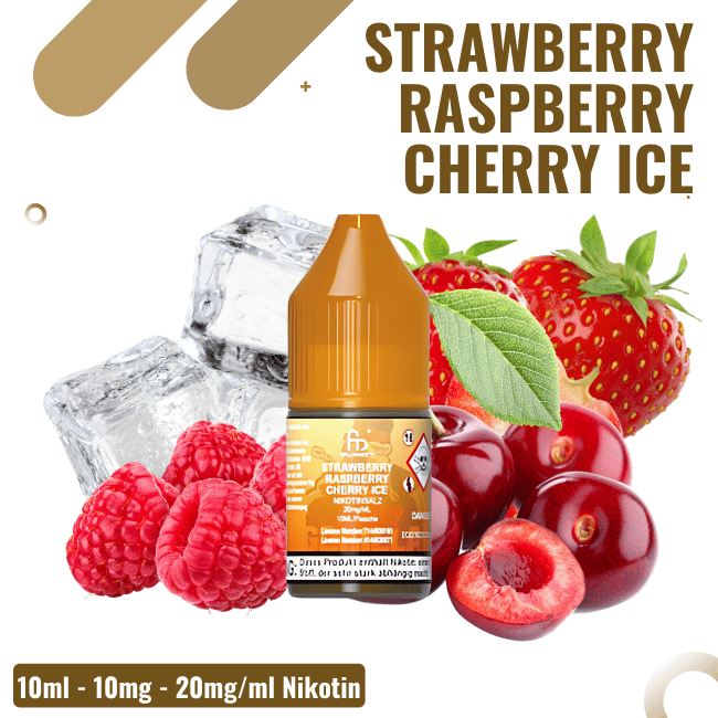 RandM Tornado NicSalt Liquid 10ml - Strawberry Raspberry Cherry Ice - 10mg Nikotin