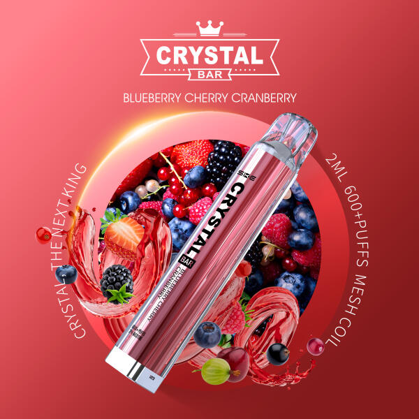 SKE Crystal Bar 600 - Blueberry Cherry Cranberry - Einweg E-Zigarette - 2% Nikotin