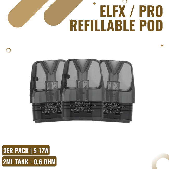Elf Bar ELFX - Refillable Pod - 0,6 Ohm - 3er Pack
