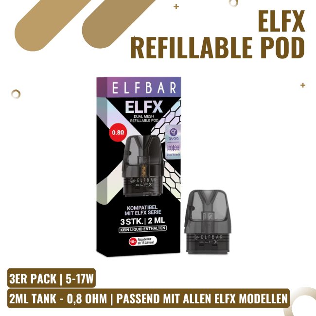 Elf Bar ELFX - Refillable Pod - 0,8 Ohm - 3er Pack