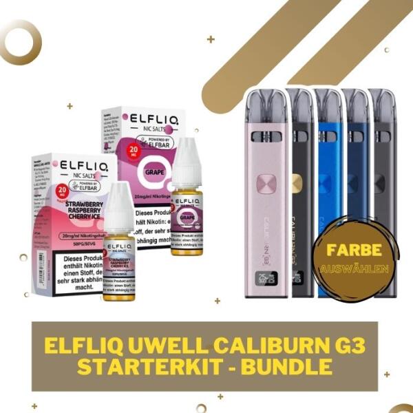 Elfliq Uwell Caliburn G3 Starterkit - Bundle - 20mg/ml Nikotin