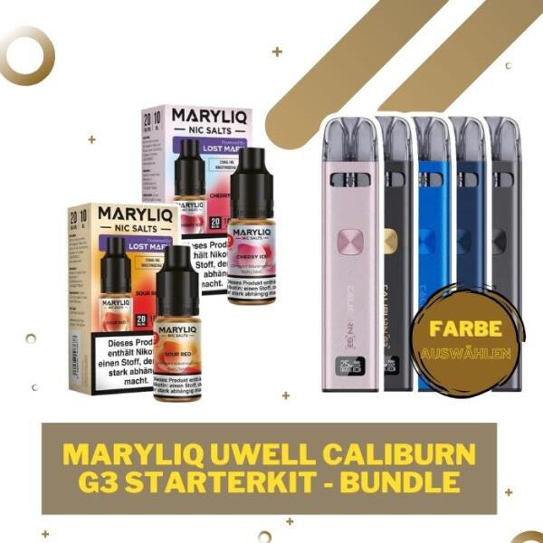 Maryliq Uwell Caliburn G3 Starterkit - Bundle - 20mg/ml Nikotin